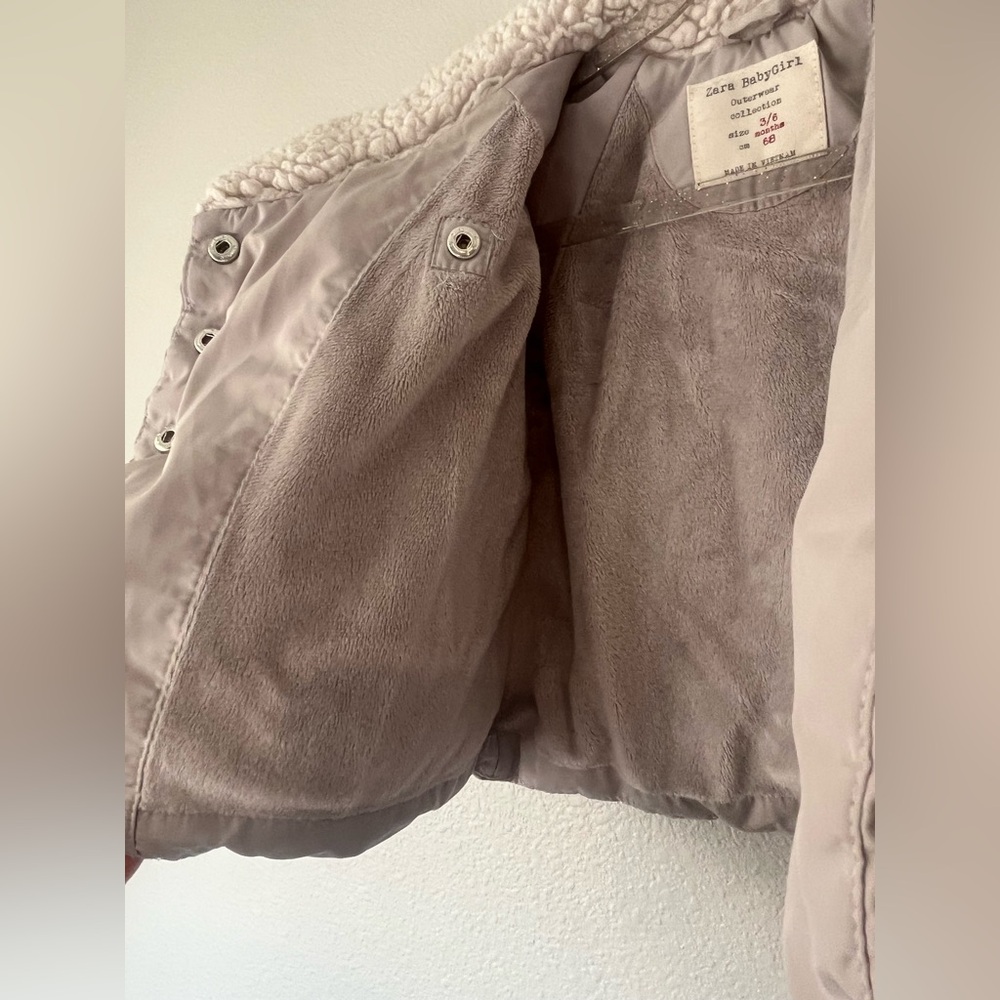 Zara baby girl jacket with Sherpa collar - Picture 10 of 13